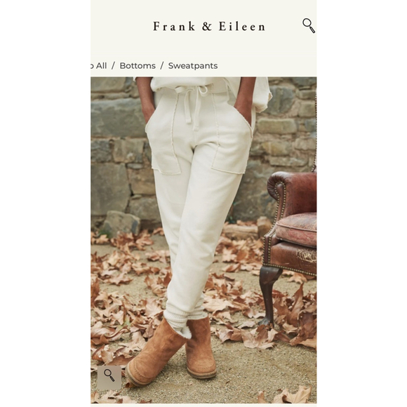 New Frank & Eileen Eamon Sweatpants Joggers Size M Cream